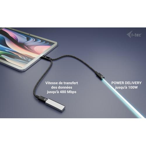i-tec USB-C Cable Splitter Audio/Data + Power Delivery 100W - Image 8