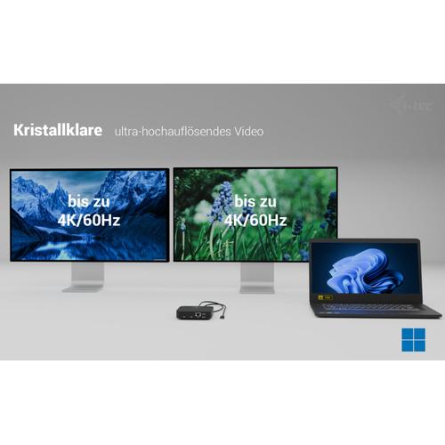 i-tec USB-C Dual HDMI Docking Station with Power Delivery 100 W + Universal Charger 100W - Image 10