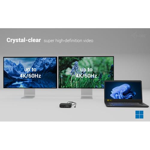 i-tec USB-C Dual HDMI Docking Station with Power Delivery 100 W + Universal Charger 100W - Image 4