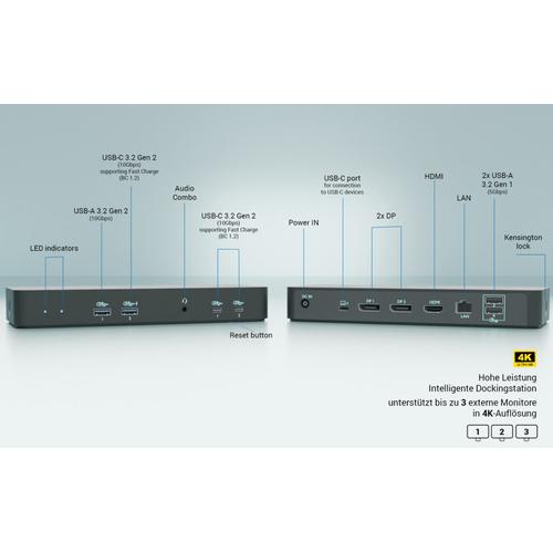 i-tec USB-C Intelligent Triple Display Docking Station + Power Delivery 100W - Image 4