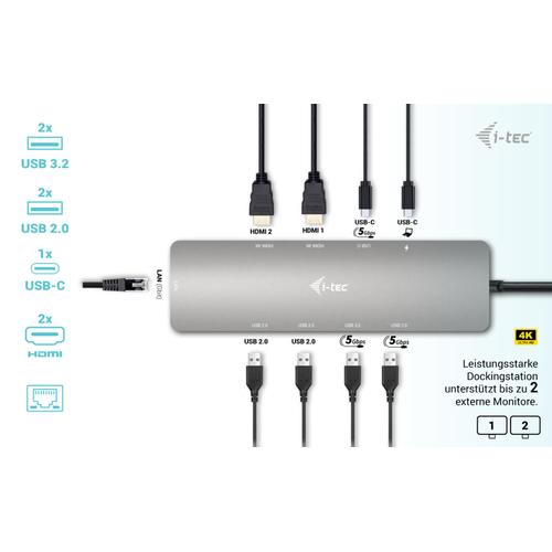 i-tec USB-C Metal Nano 2x Display Docking Station + Power Delivery 100 W - Image 2