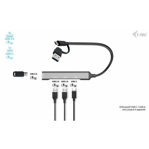 i-tec USB-C/USB-A Metal HUB 1x USB 3.0 + 3x USB 2.0 - Image 3