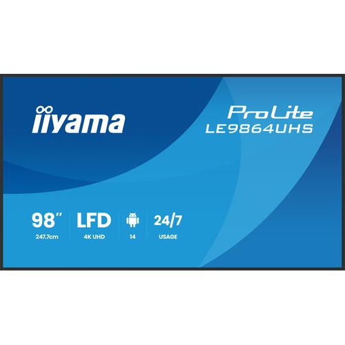 iiyama LE9864UHS-B1AG beeldkrant Digitale signage flatscreen 2,49 m (98") Wifi 500 cd/m² 4K Ultra HD Zwart Type processor Android 24/7 - Image 4