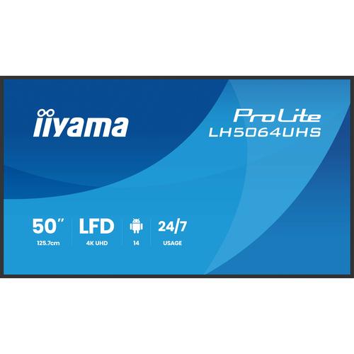 iiyama LH5064UHS-B1AG beeldkrant Digitale signage flatscreen 127 cm (50") Wifi 500 cd/m² 4K Ultra HD Zwart Type processor Android 24/7 - Image 8