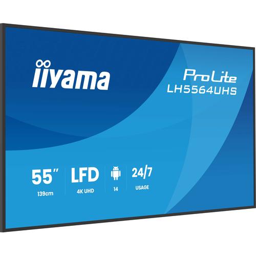 iiyama LH5564UHS-B1AG beeldkrant Digitale signage flatscreen 139,7 cm (55") Wifi 500 cd/m² 4K Ultra HD Zwart Type processor Android 24/7 - Image 10