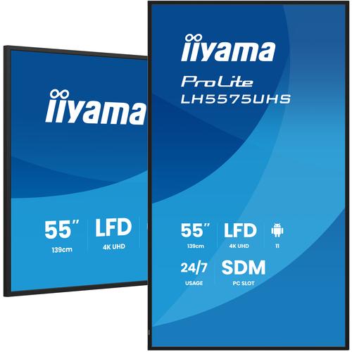 iiyama LH5575UHS-B2AG beeldkrant Digitale signage flatscreen 138,7 cm (54.6") LCD Wifi 500 cd/m² 4K Ultra HD Zwart Type processor Android 11 24/7 - Image 1