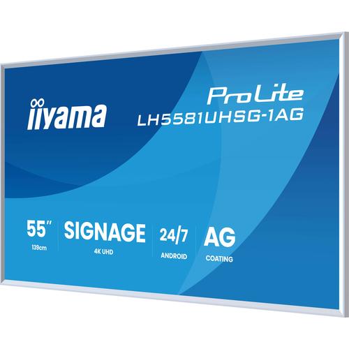 iiyama LH5581UHSG-1AG beeldkrant Digitale signage flatscreen 138,7 cm (54.6") Wifi 500 cd/m² 4K Ultra HD Wit Type processor Android 24/7 - Image 10