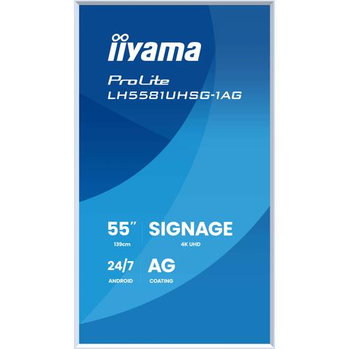 iiyama LH5581UHSG-1AG beeldkrant Digitale signage flatscreen 138,7 cm (54.6") Wifi 500 cd/m² 4K Ultra HD Wit Type processor Android 24/7 - Image 7