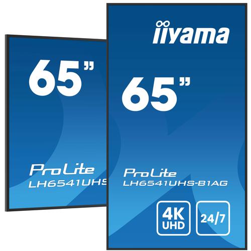 iiyama LH6541UHS-B1AG beeldkrant 163,8 cm (64.5") LCD 500 cd/m² 4K Ultra HD Zwart 24/7 - Image 1