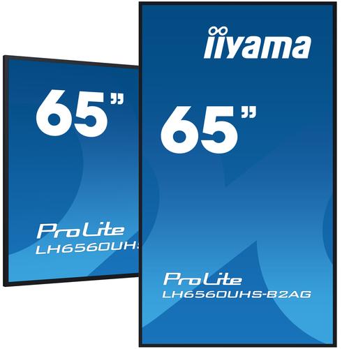 iiyama LH6560UHS-B2AG beeldkrant Digitaal A-kaart 163,8 cm (64.5") LED Wifi 500 cd/m² 4K Ultra HD Zwart Type processor Android 11 24/7 - Image 1