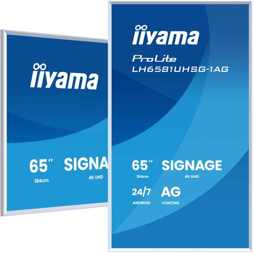iiyama LH6581UHSG-1AG beeldkrant Digitale signage flatscreen 163,8 cm (64.5") Wifi 500 cd/m² 4K Ultra HD Wit Type processor Android 24/7 - Image 1