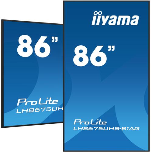 iiyama LH8675UHS-B1AG beeldkrant Digitale signage flatscreen 2,17 m (85.6") LCD Wifi 500 cd/m² 4K Ultra HD Zwart Type processor Android 11 24/7 - Image 1
