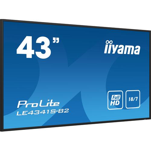 iiyama PROLITE LE4341S-B2 Digitale signage flatscreen 108 cm (42.5") LCD 350 cd/m² Full HD Zwart 18/7 - Image 1