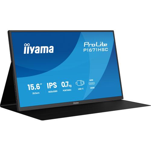 iiyama ProLite P1671HSC-B1 computer monitor 39,6 cm (15.6") 1920 x 1080 Pixels Full HD LED Zwart - Image 1