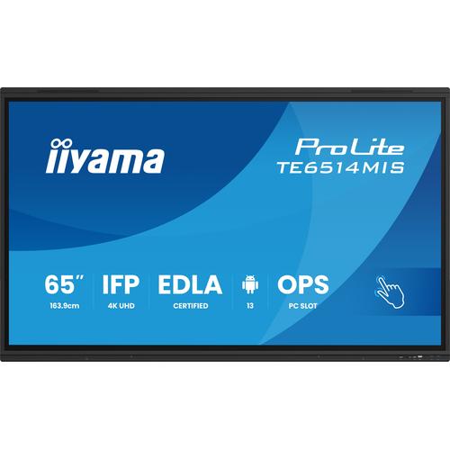 iiyama PROLITE TE6514MIS-B2AG Digitale signage flatscreen 165,1 cm (65") LCD Wifi 435 cd/m² 4K Ultra HD Zwart Touchscreen Type processor Android 24/7 - Image 1