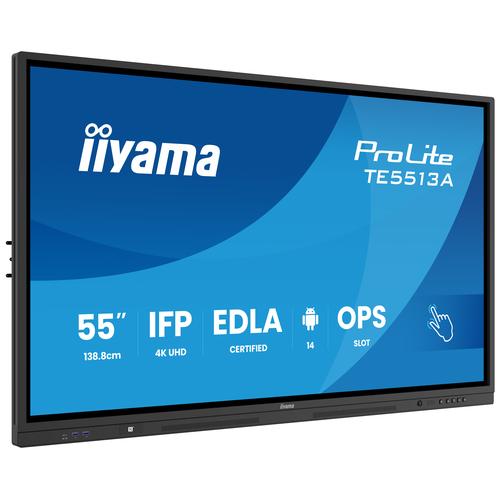 iiyama TE5513A-B1AG beeldkrant Interactief flatscreen 138,7 cm (54.6") Wifi 450 cd/m² 4K Ultra HD Zwart Touchscreen Type processor Android 18/7 - Image 1