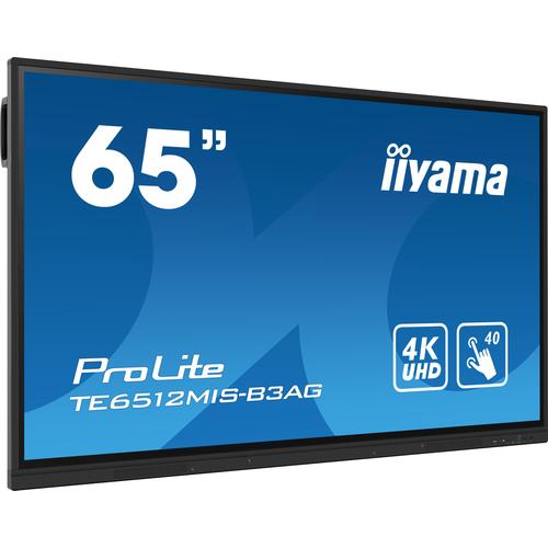 iiyama TE6512MIS-B3AG beeldkrant Kiosk-ontwerp 165,1 cm (65") LCD Wifi 400 cd/m² 4K Ultra HD Zwart Touchscreen Type processor Android 11 24/7 - Image 1