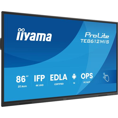 iiyama TE8612MIS-B4AG beeldkrant Interactief flatscreen 2,17 m (85.6") LCD Wifi 400 cd/m² 4K Ultra HD Zwart Touchscreen Type processor Android 24/7 - Image 1