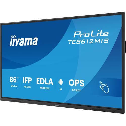 iiyama TE8612MIS-B4AG beeldkrant Interactief flatscreen 2,17 m (85.6") LCD Wifi 400 cd/m² 4K Ultra HD Zwart Touchscreen Type processor Android 24/7 - Image 3