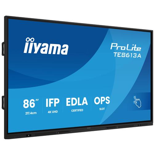 iiyama TE8613A-B1AG beeldkrant Interactief flatscreen 2,17 m (85.6") Wifi 500 cd/m² 4K Ultra HD Zwart Touchscreen Type processor Android 18/7 - Image 1