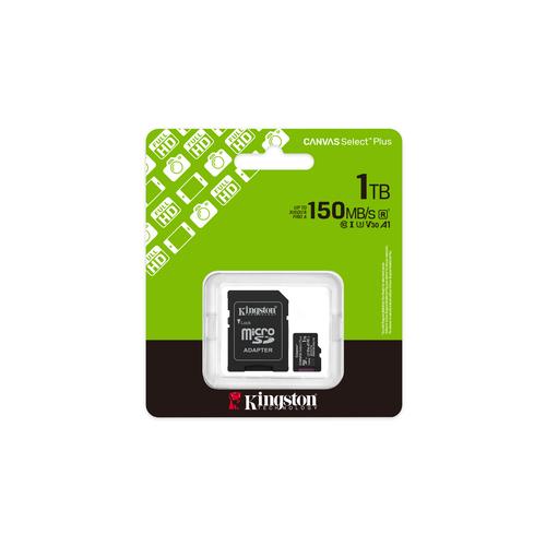 Kingston Technology 1TB microSDXC Canvas Select Plus Gen3 150MB/s A1 kaart + adapter - Image 5