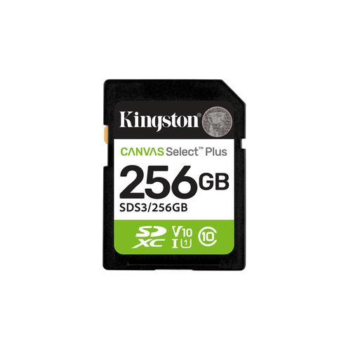 Kingston Technology 256GB SDXC Canvas Select Plus Gen3 150MB/s C10 UHS-I U1 V10