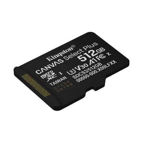 Kingston Technology 512GB microSDXC Canvas Select Plus Gen3 150MB/s A1 kaart + adapter - Image 4