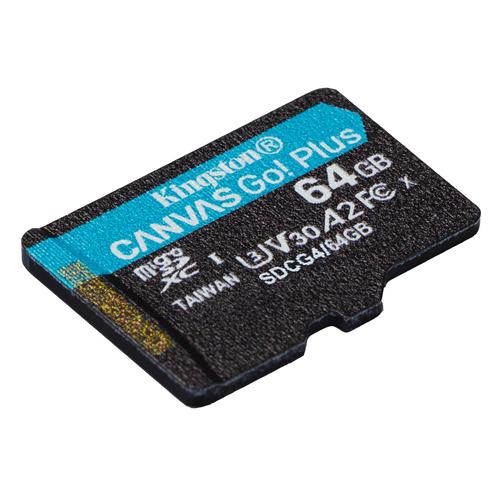 Kingston Technology 64GB microSDXC Canvas Go! Plus Gen4 200MB/s A2 U3 V30 kaart + adapter - Image 4