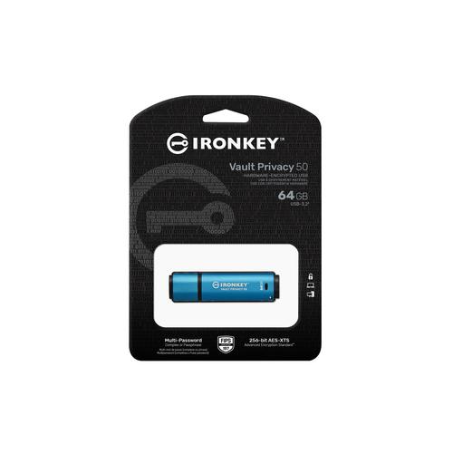 Kingston Technology IronKey 64GB Vault Privacy 50 AES-256 versleuteling, FIPS 197 - Image 3