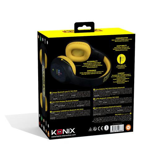 Konix 82541120664 hoofdtelefoon/headset Bedraad en draadloos Hoofdband Oproepen/muziek Bluetooth Zwart, Geel - Image 5