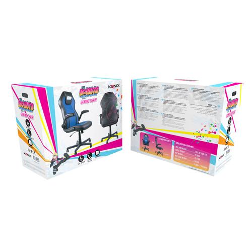 Konix Boruto 78441118339 gamestoel Gaming leunstoel Gecapitonneerde zitting Zwart, Blauw - Image 4