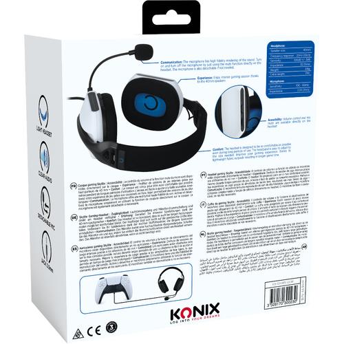 Konix Skylite Headset Bedraad Hoofdband Gamen Zwart, Wit - Image 2