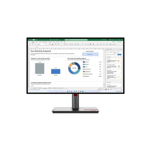 Lenovo ThinkVision P27h-30 computer monitor 68,6 cm (27") 2560 x 1440 Pixels Quad HD LCD Zwart - Image 1