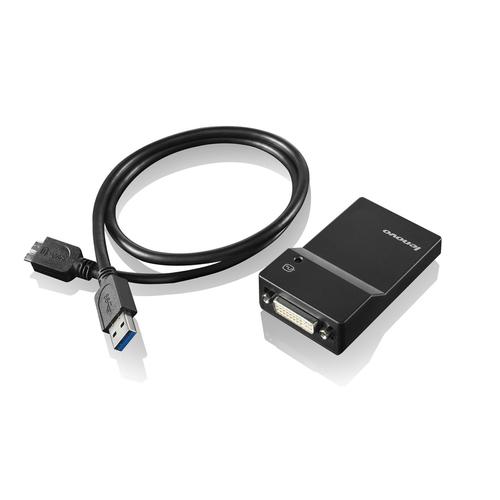 Lenovo USB 3.0 - DVI/VGA USB grafische adapter 2048 x 1152 Pixels Zwart - Image 1