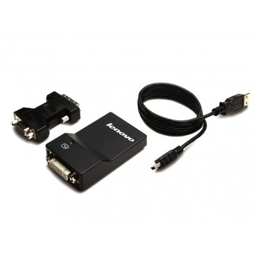 Lenovo USB 3.0 - DVI/VGA USB grafische adapter 2048 x 1152 Pixels Zwart - Image 2