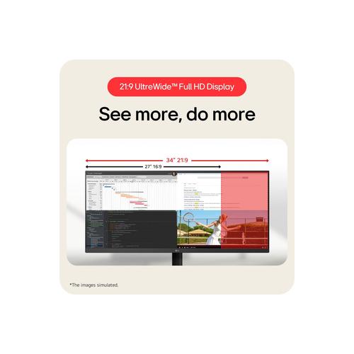 LG 34U511A-B LED display 86,4 cm (34") 2560 x 1080 Pixels WFHD Zwart - Image 5
