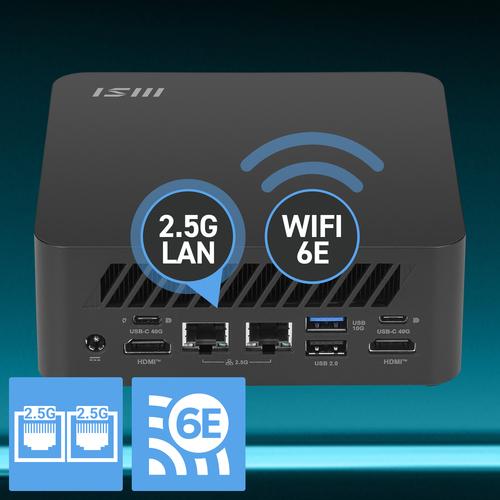 MSI Cubi Z AI 8M AMD Ryzen 5 8645HS Barebone 0.9L sized PC Zwart AMD SoC 4,3 GHz Ingebouwde luidsprekers - Image 4