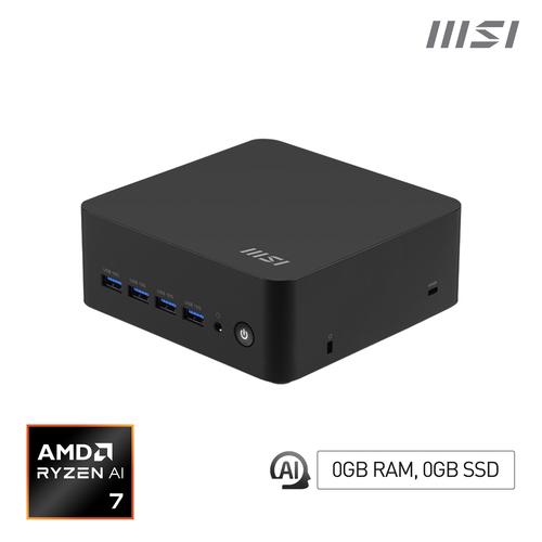 MSI Cubi Z AI 8M AMD Ryzen 7 8845HS Barebone 0.9L sized PC Zwart AMD SoC 3,8 GHz Ingebouwde luidsprekers