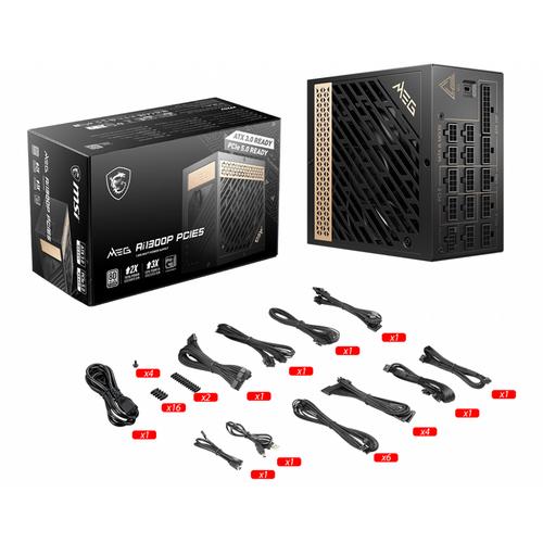 MSI MEG AI1300P PCIE5 power supply unit 1300 W 24-pin ATX ATX Zwart - Image 5
