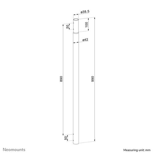 Neomounts ACL25-500BL Verlengbuis beamer plafondbeugel - h 89 cm - Image 3