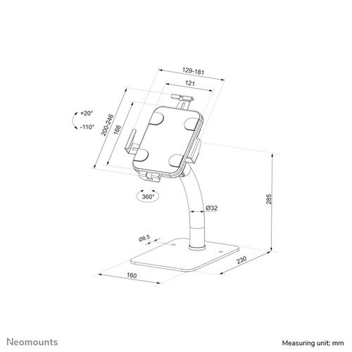Neomounts DS15-625WH1 Tablet standaard bureau 7.9-11" - vergrendelbaar - universeel - Image 10