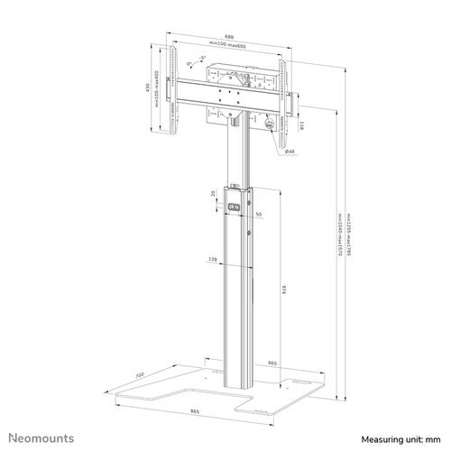 Neomounts FL45S-825BL1 TV vloerstandaard 37-75" - TÜV - Image 9