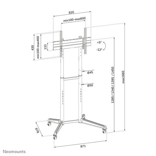 Neomounts FL50-540BL1 TV trolley 37-70 - Image 7