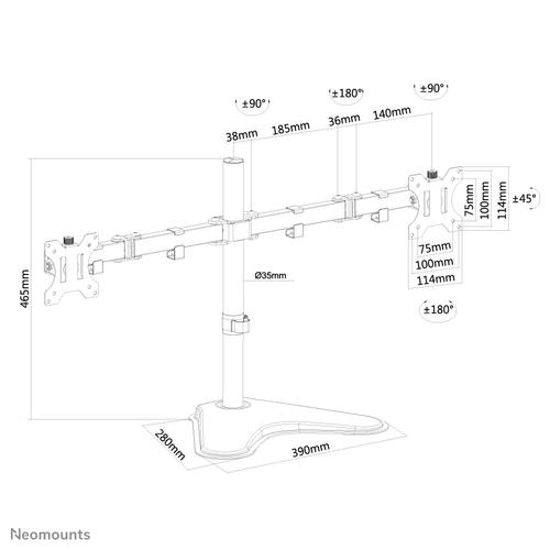 Neomounts FPMA-D550DDBLACK Monitorstandaard 10-32 - Image 3