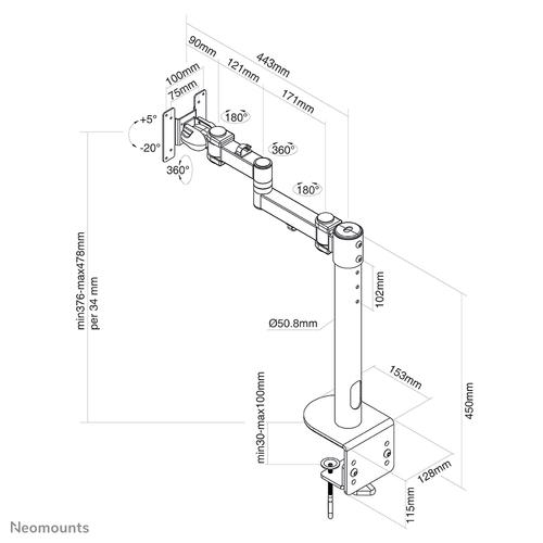 Neomounts FPMA-D960BLACKPLUS Monitorarm 10-49 - Image 6