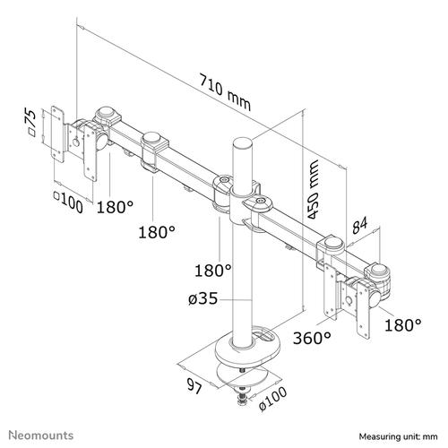Neomounts FPMA-D960DG Monitorarm 10-27 - Image 6