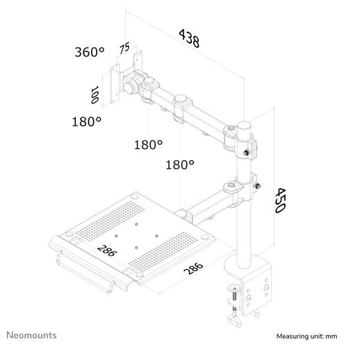 Neomounts FPMA-D960NOTEBOOK Monitorarm met laptophouder 10-27 - Image 6
