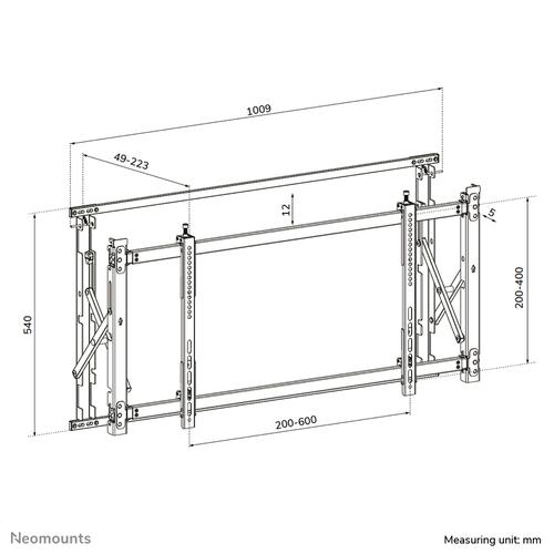 Neomounts LED-VW1750BLACK Videowall muurbeugel 32-55" - pull-out - max 35 kg - Image 9