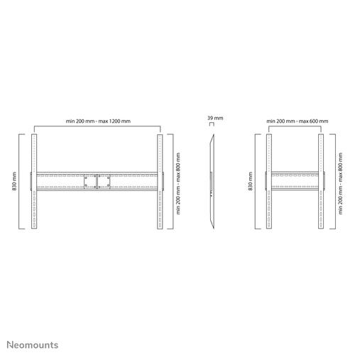 Neomounts LFD-W1500 TV-beugel wand 60-100" - vlak - landscape en portrait - Image 3