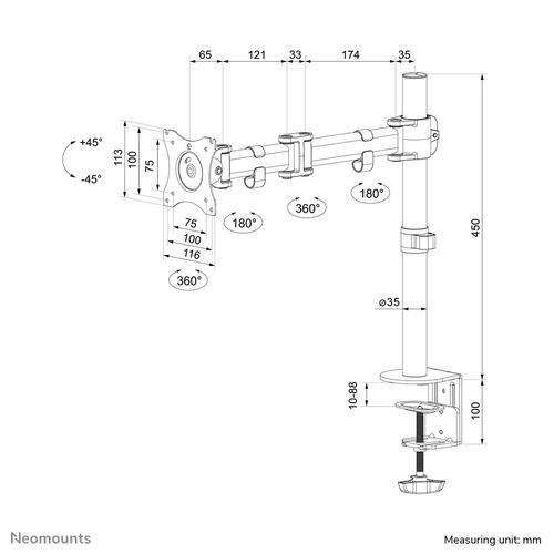 Neomounts NM-D135BLACK Monitorarm 10-27 - Image 6
